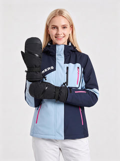 #black Insulated Winter Snowboard Mittens