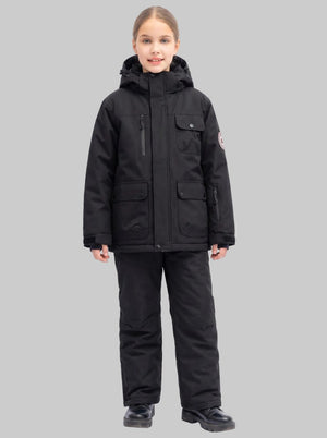 #black Kids Winter Snowboarding Outfit