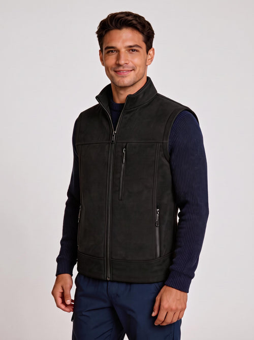 #Black Men's Soft-shell Heated Vest