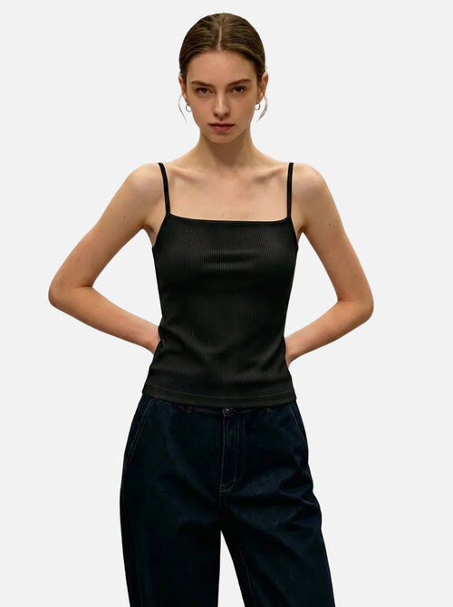 #black Mulberry Silk Cooling Camisole