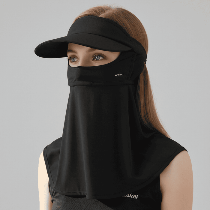 black Sun Protection Visor Neck Gaiter
