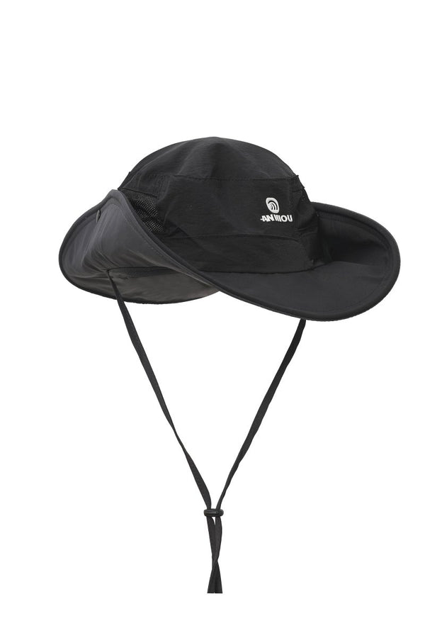 #black UPF50 Bucket Hat of Rolled brim shown