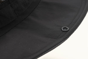 #black UPF50 Bucket Hat of button detail