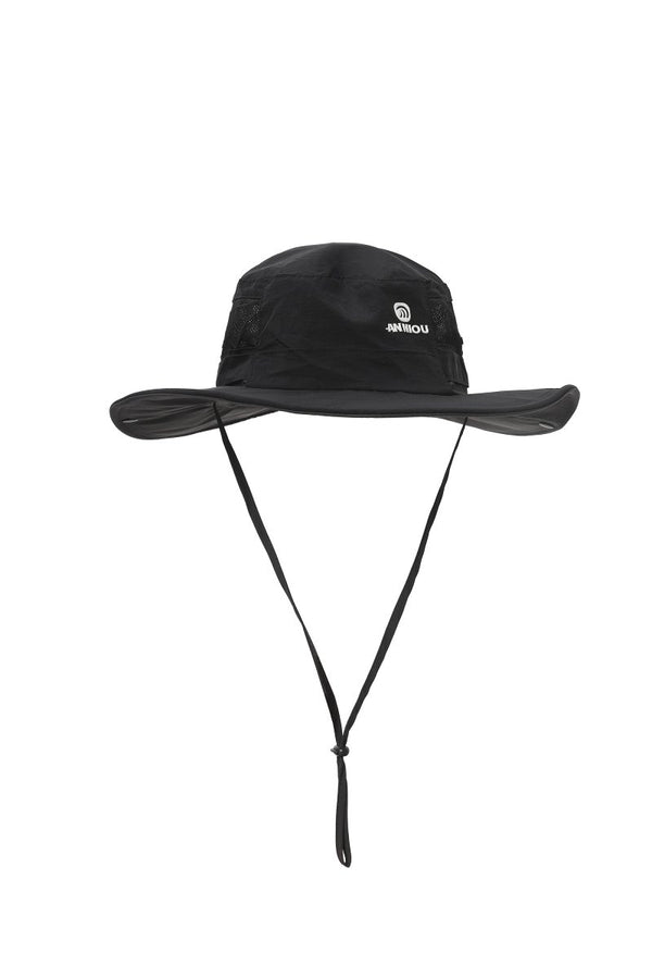 #black UPF50 Bucket Hat of front view