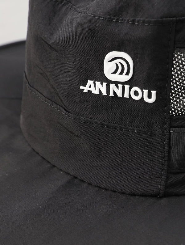 #black UPF50 Bucket Hat of logo