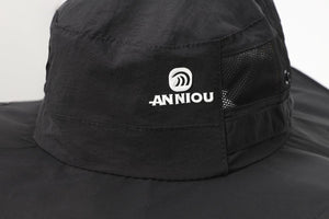 #black UPF50 Bucket Hat of logo detail