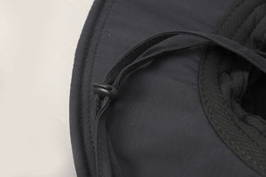 #black UPF50 Bucket Hat of windproof rope detail