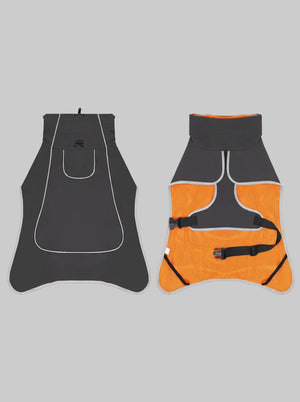 #black Waterproof Reflective Dog Vest front and back