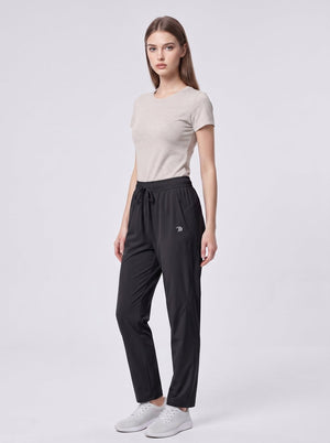 #black Womens Quick Dry Straight Leg Pants
