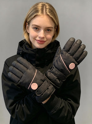 #black Women's Thick Warm Ski Gloves