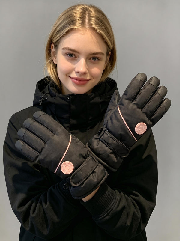 #black Women's Thick Warm Ski Gloves