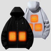 black and grey 5 Area Heated Pullover Hoodie