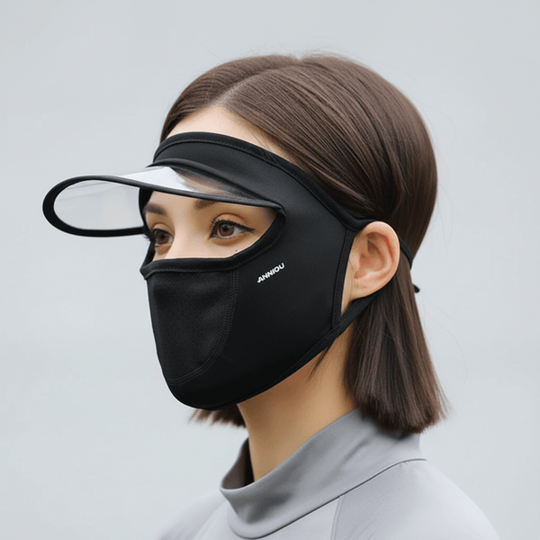 Black Sun Protection Brim Face Mask
