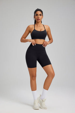 #black buttery soft yoga shorts high waist 