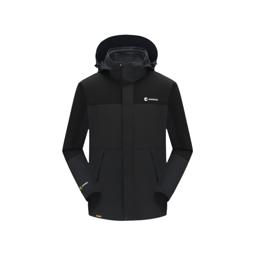black and gray hooded Teflon 3-in-1 Shell Jacket