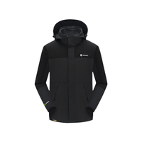 black and gray hooded Teflon 3-in-1 Shell Jacket