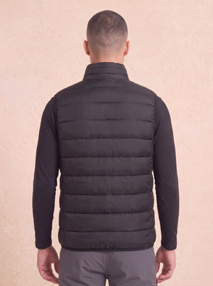 Men's Black Heated Puffer Vest from the back