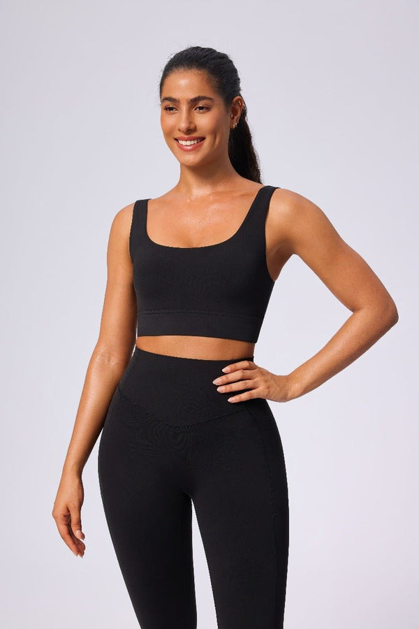 #black high rise leggings  with sports vest