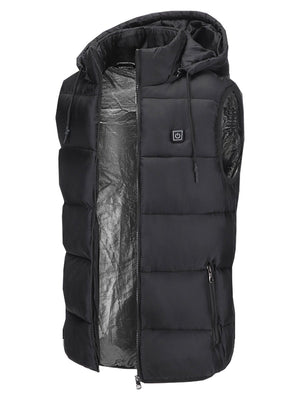 Gilet imbottito con cappuccio riscaldato