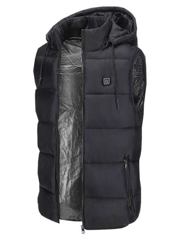 Gilet imbottito con cappuccio riscaldato