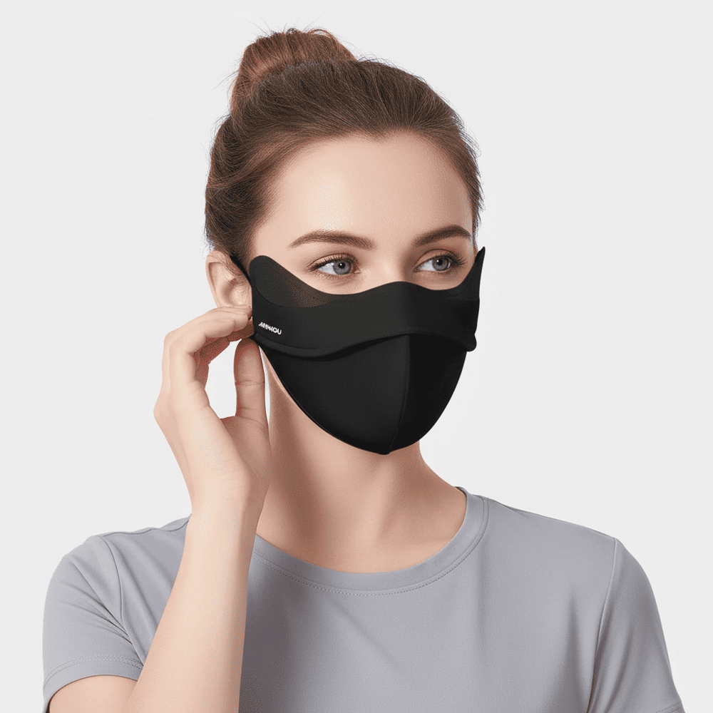 Black Lycra Anti UV Face Mask