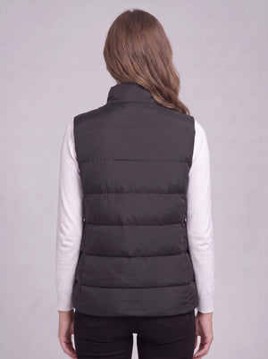 #black rear of Women's Heated Puffer Gilet