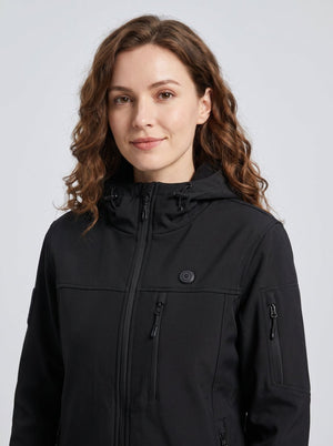 #black single button control heated jacket