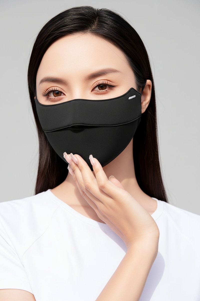 black uv silk face mask upf 50+