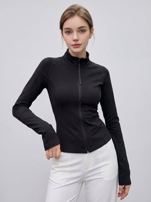 #black women Long sleeve fitness yoga jacket
