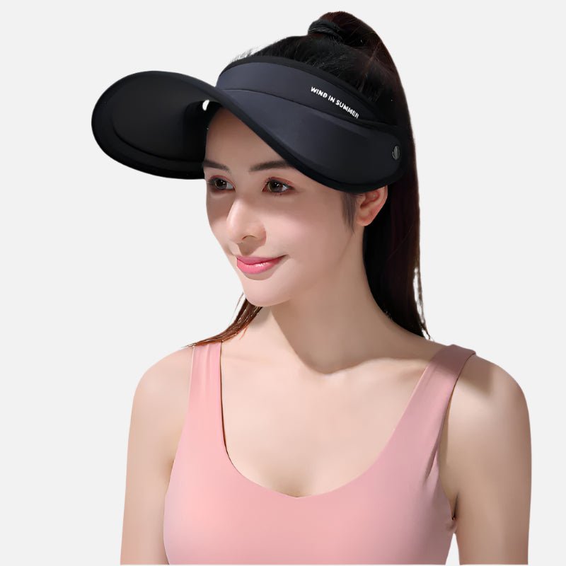 Women's Wide - brim Sun Visor in black