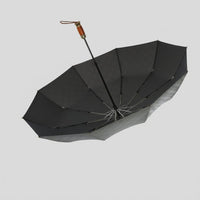 black wooden handle business umbrella of lining
