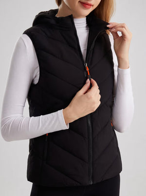 #black zipper up heated gilet