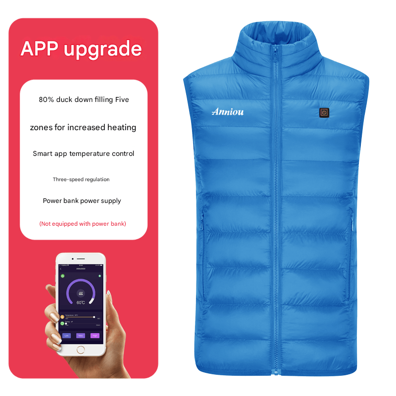 Single Button Heated Duck Down Vest
