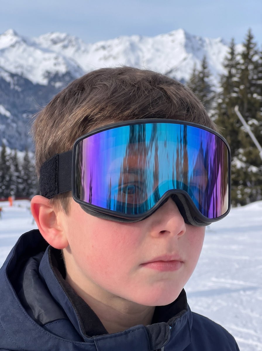 #blue Children snow goggles anti-fog UV protection