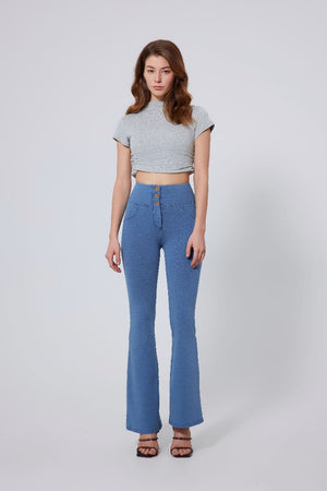 Women's #blue High Waist Straight Flare Jeans 