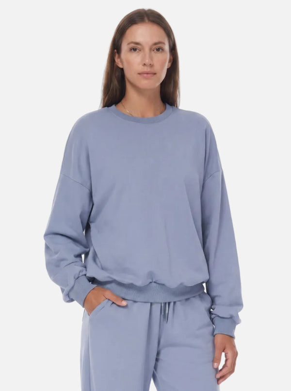 #blue Relaxed Fit Crewneck Sweatshirt