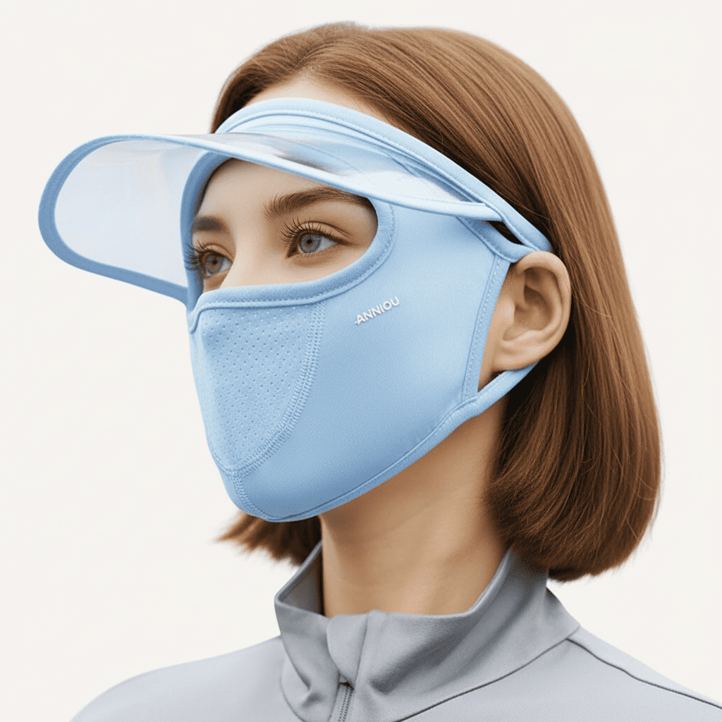 Blue Sun Protection Brim Face Mask