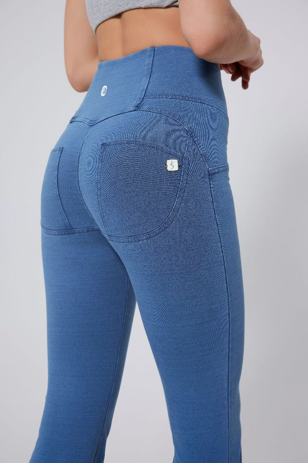 #blue butt lift High Waist Straight Flare Jeans for women by Anniou