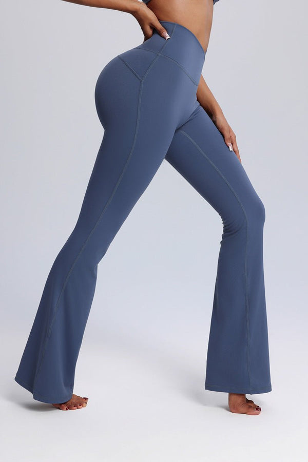 #agateblue crisscross High Waist Flared Yoga leggings with butt lift