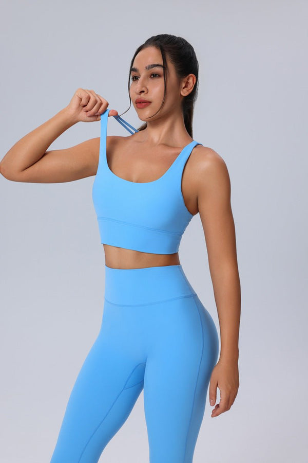 #blue  Sports Bra and  leggings 