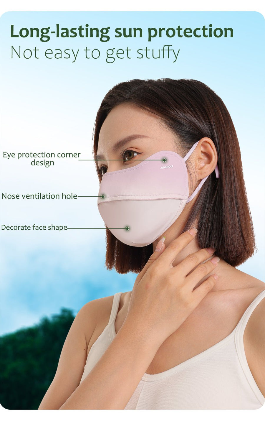 Blush Gradient Sun Protection UV Face Mask - Sidiou Group