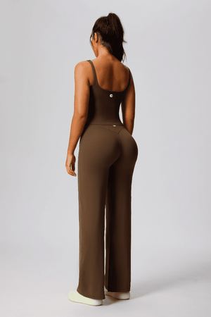 #brown sports vest and High-Waist Yoga Pants butt lifting by Anniou