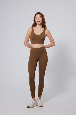 #brown High Support Workout Leggings and vest