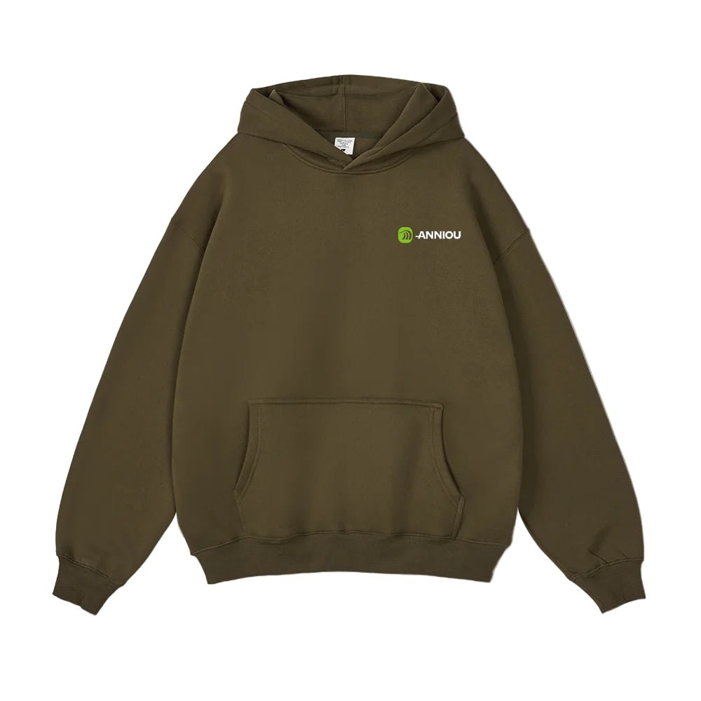 Brown Oversized Pullover Urban Sports Hoodie by Anniou