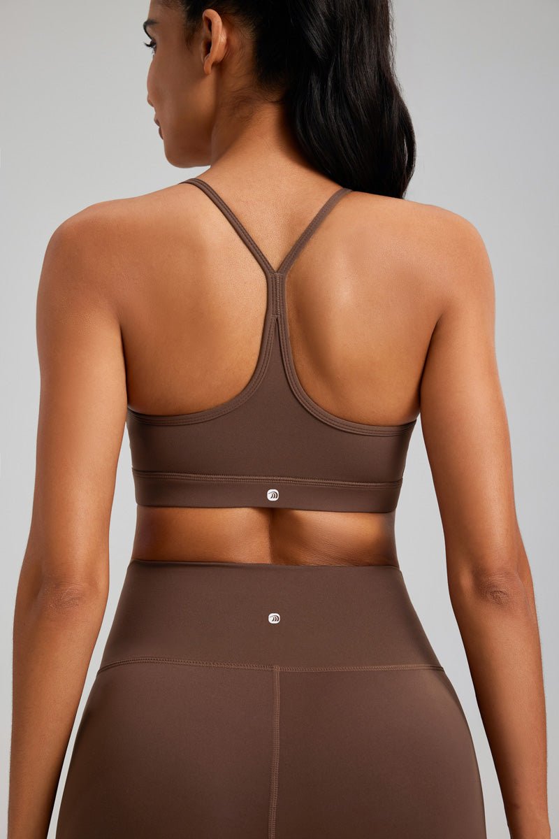 #brown Y-Back Sports bra by Anniou