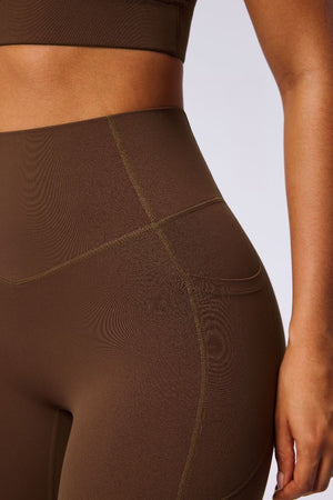 #brown high rise legging pocket