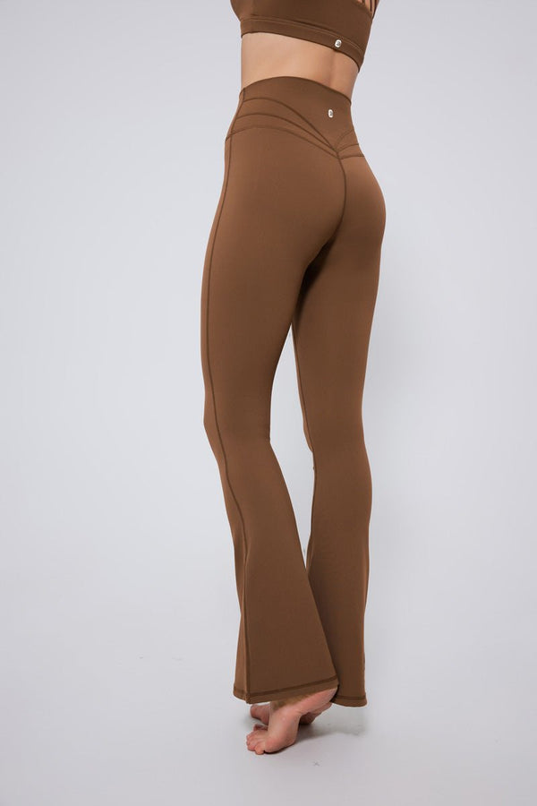 #brown high waisted bootcut yoga leggings