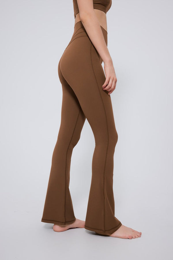 #brown high waisted bootcut yoga pants