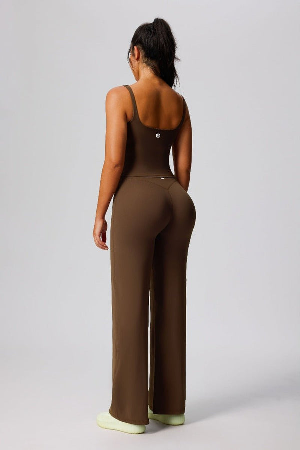 Butt lift #brown yoga leggings and yoga top 