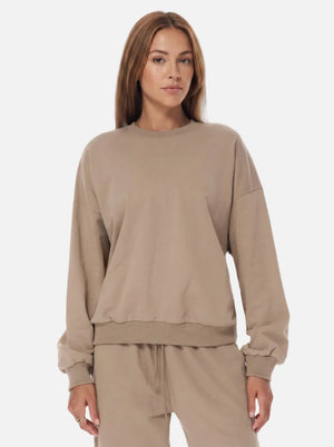 #camel Relaxed Fit Crewneck Sweatshirt